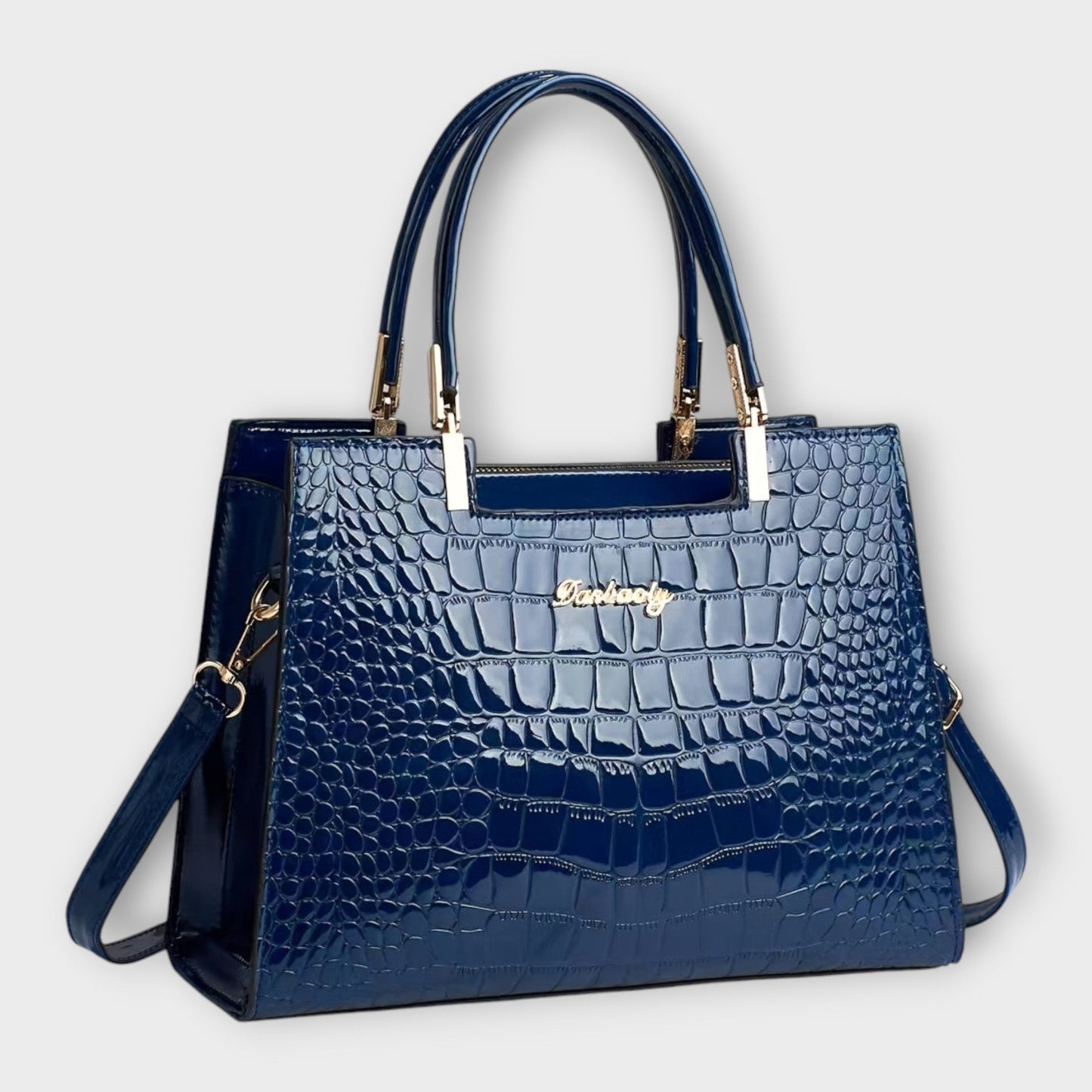 Vespera™ | Glossy Crocodile Pattern Handbag