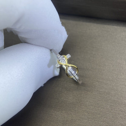 The Heritage Ring — Silver and Gold Two-Tone Cross Band