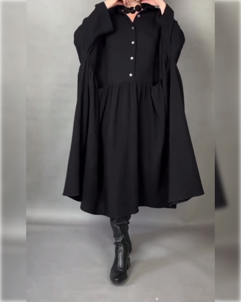 Margot | A-Line Button Collar Dress