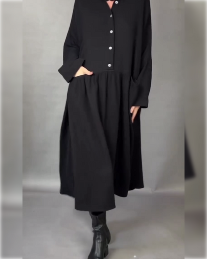 Margot | A-Line Button Collar Dress