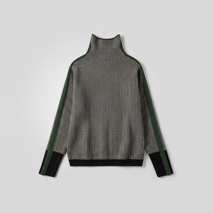 Elara | Contrast Stripe Roll Neck Jumper