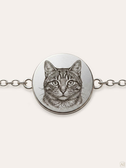 Forever Paws – Pet Portrait Bracelet with Photo Engraving
