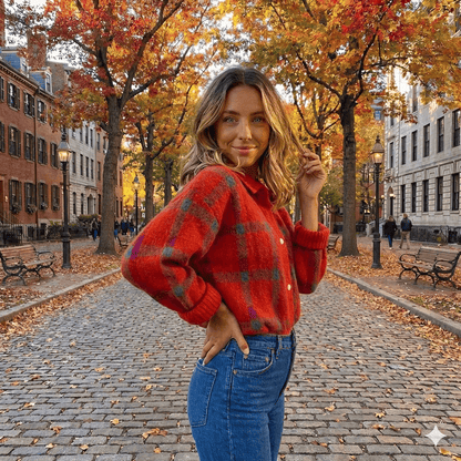 Vivienne™ | Retro Check Sweater