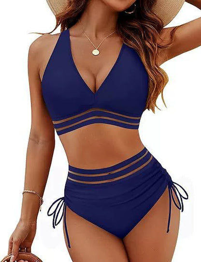 Curvy Leopard Print Two-Piece Swimsuit