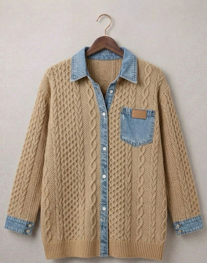 Simone™ | Denim Patchwork Shirt