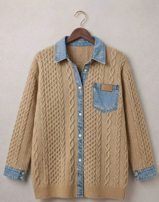Simone™ | Denim Patchwork Shirt