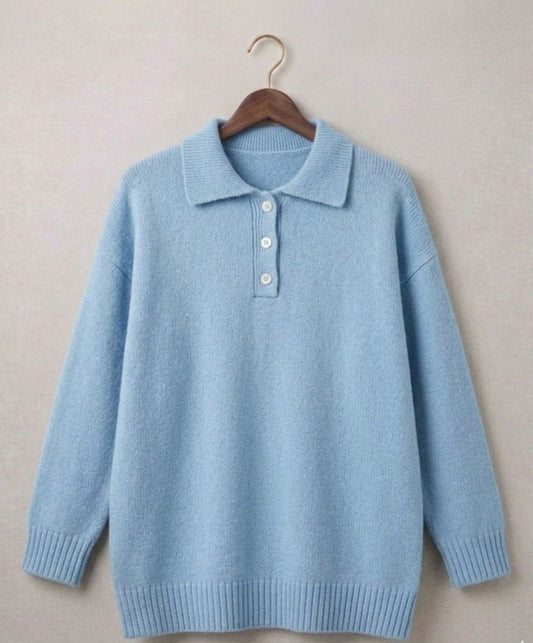 Juliette | Soft Knit Polo Sweater