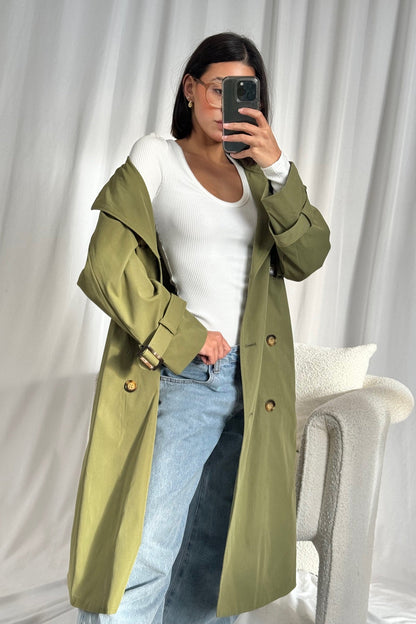 Lia Trench Khaki -FINAL SALE