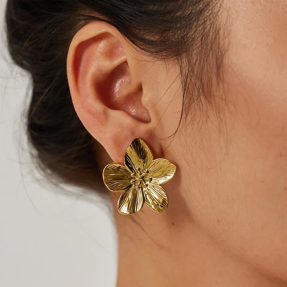 Golden Petal Statement Earrings - Aurora Classics