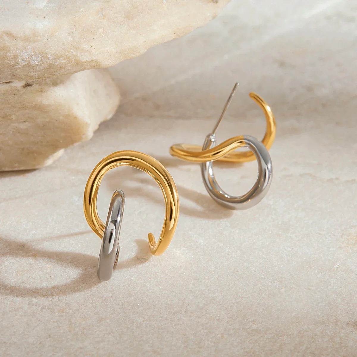 Entwined Two-Tone Earrings