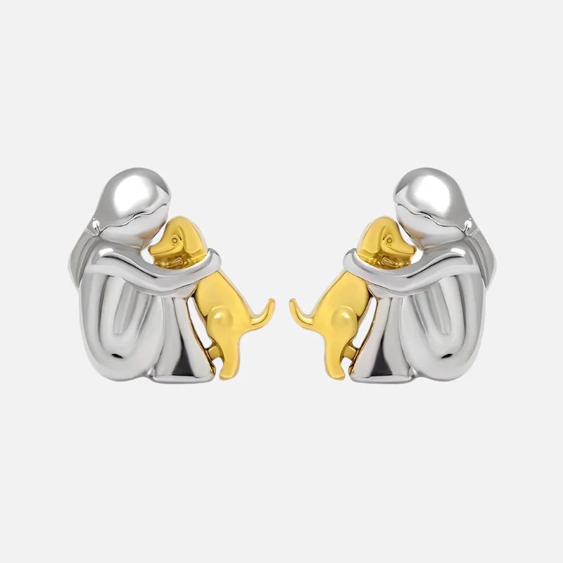 The Hug Earrings — Silver & Gold