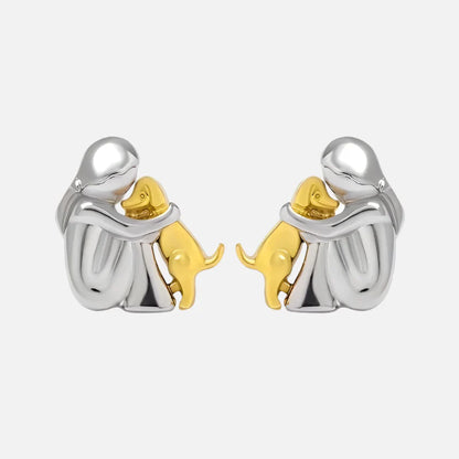 The Hug Earrings — Silver & Gold