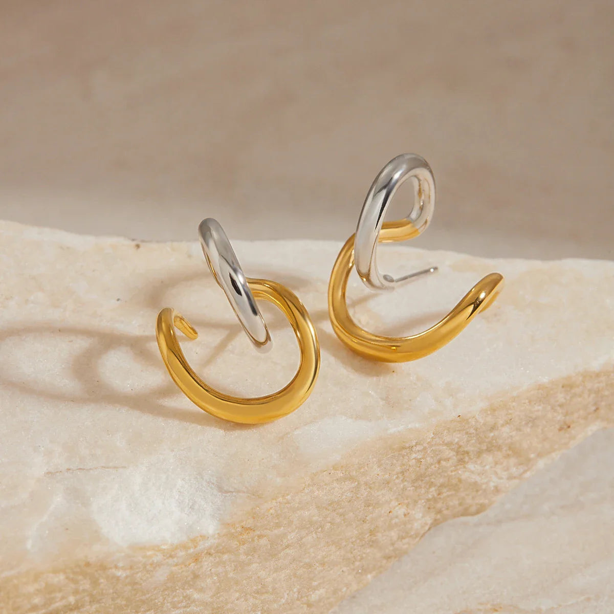 Entwined Two-Tone Earrings