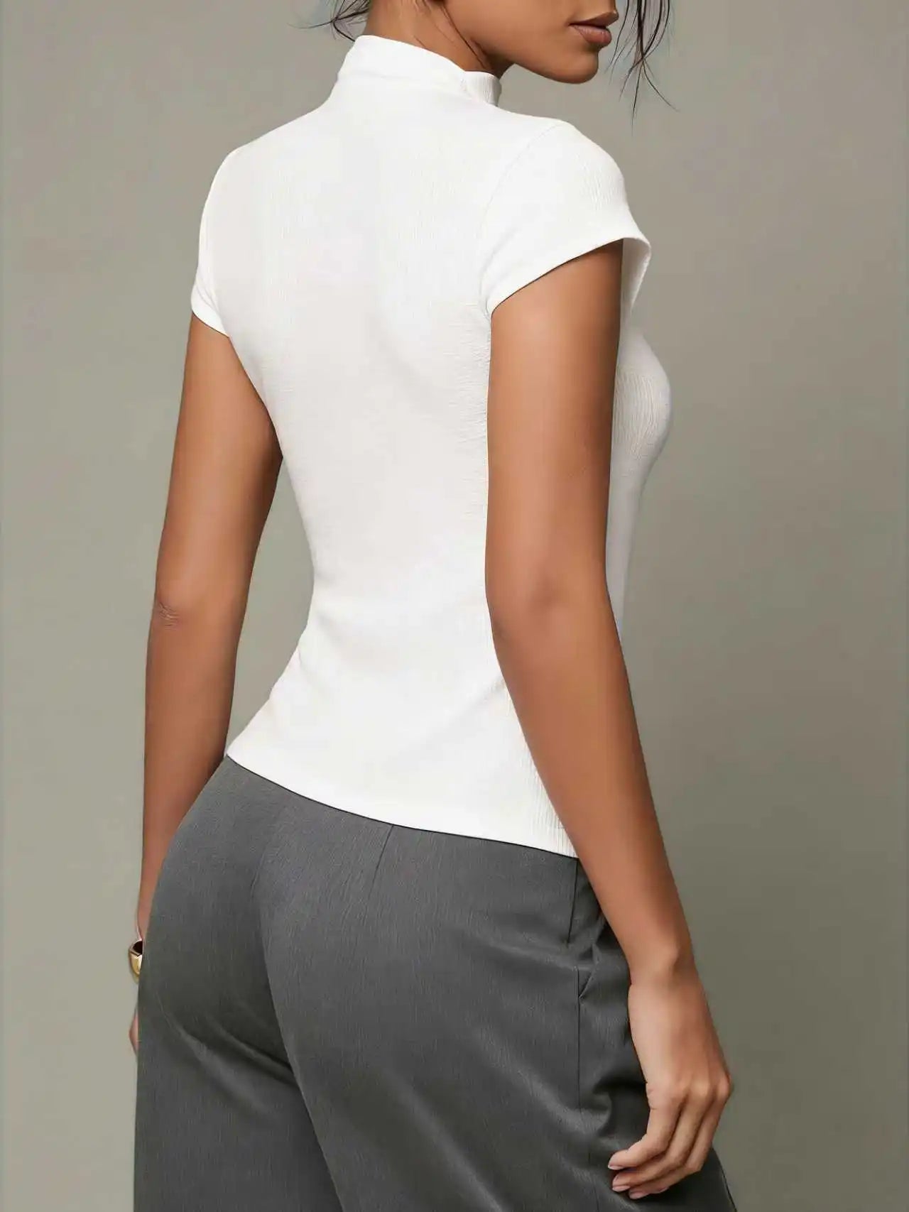 Valentina Button-Down Ribbed Top