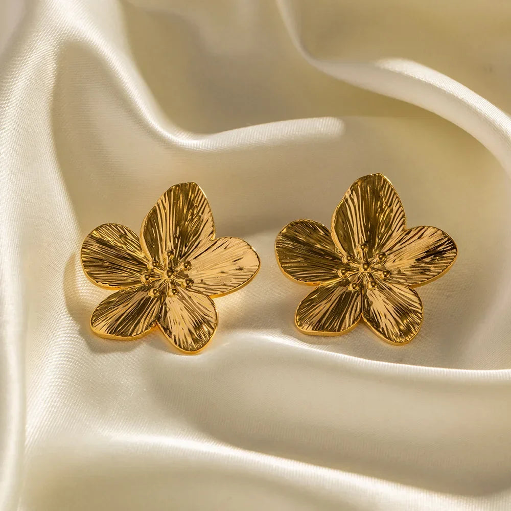 Golden Petal Statement Earrings - Aurora Classics