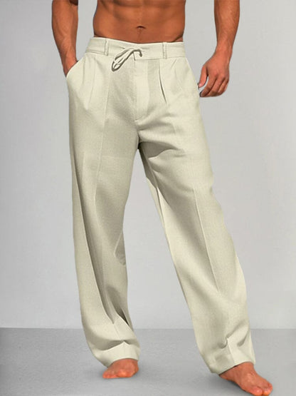 Torino | Straight-Leg Cotton-Linen Trousers