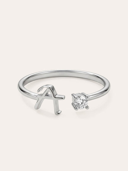 Valentia – Ring with Letter & Zirconia