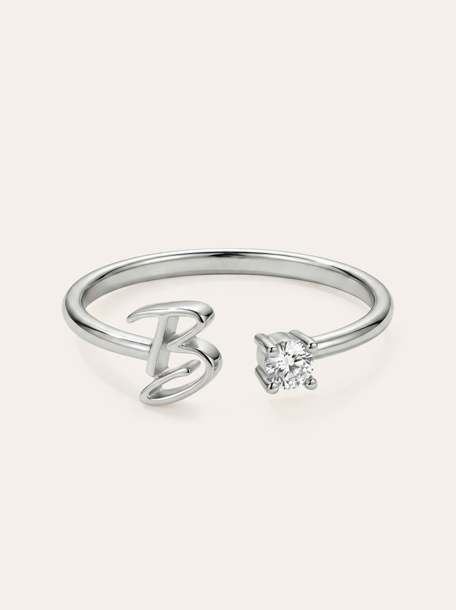 Valentia – Ring with Letter & Zirconia