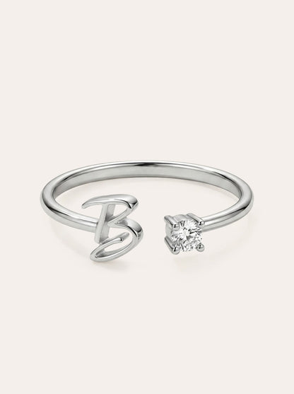 Valentia – Ring with Letter & Zirconia