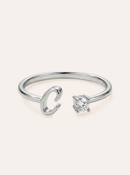 Valentia – Ring with Letter & Zirconia