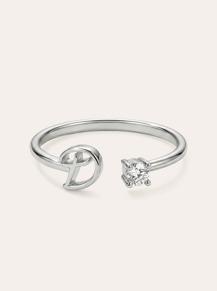 Valentia – Ring with Letter & Zirconia