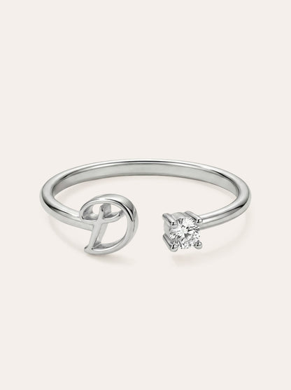 Valentia – Ring with Letter & Zirconia