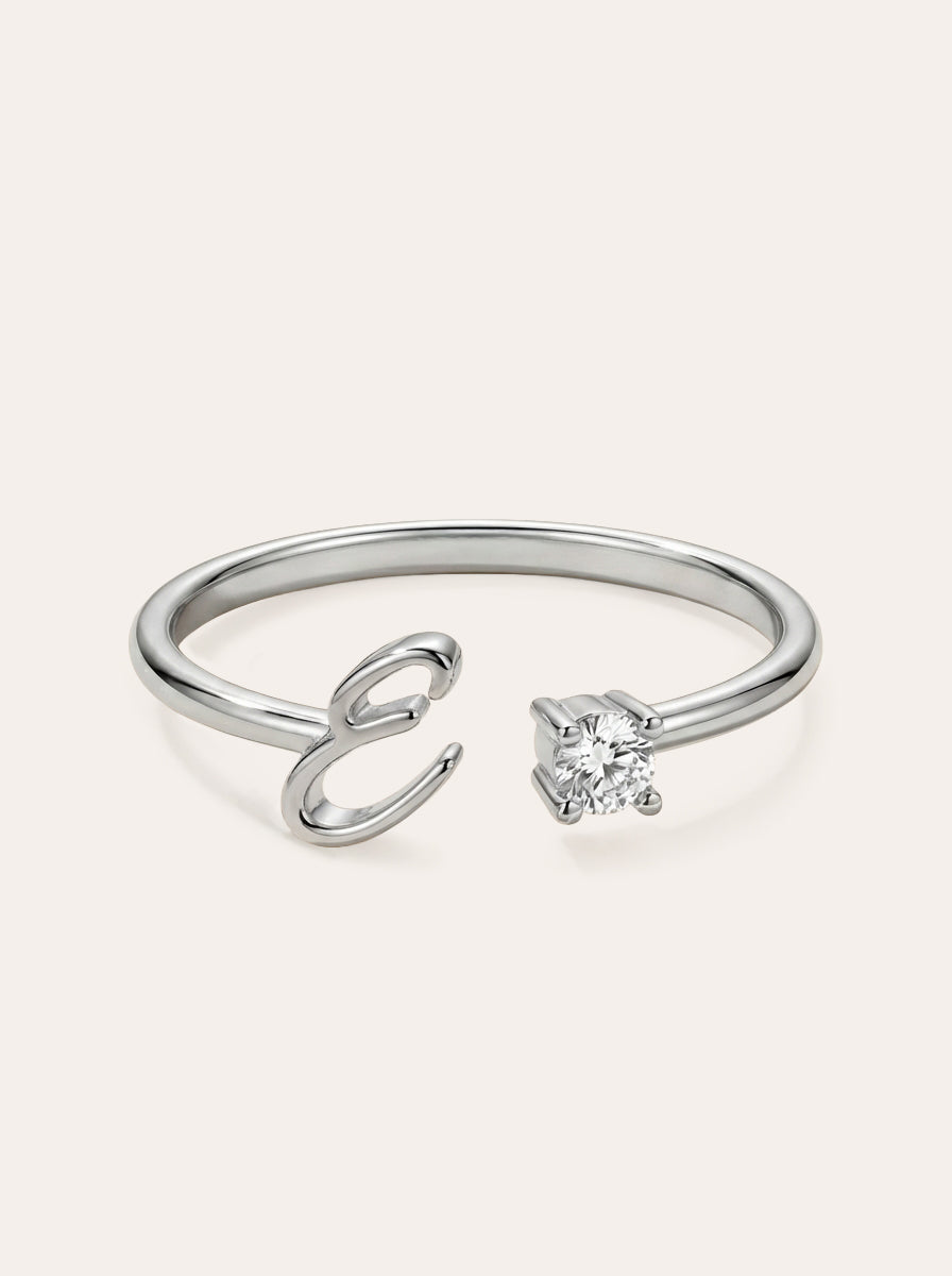 Valentia – Ring with Letter & Zirconia