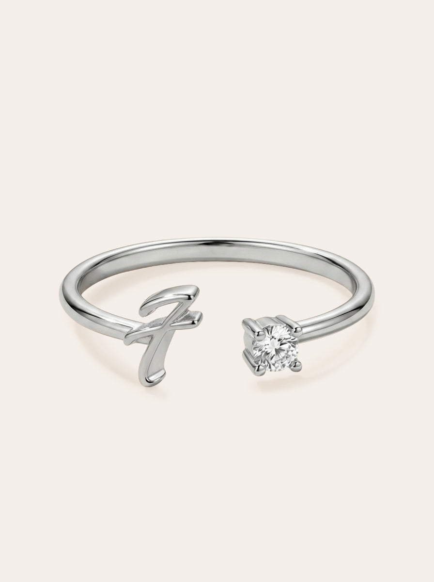 Valentia – Ring with Letter & Zirconia