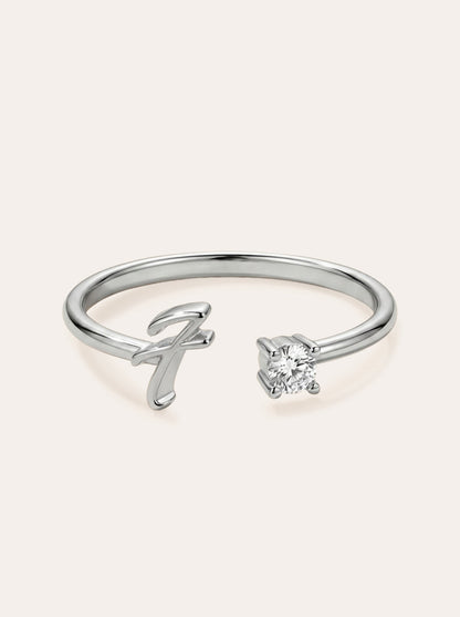 Valentia – Ring with Letter & Zirconia