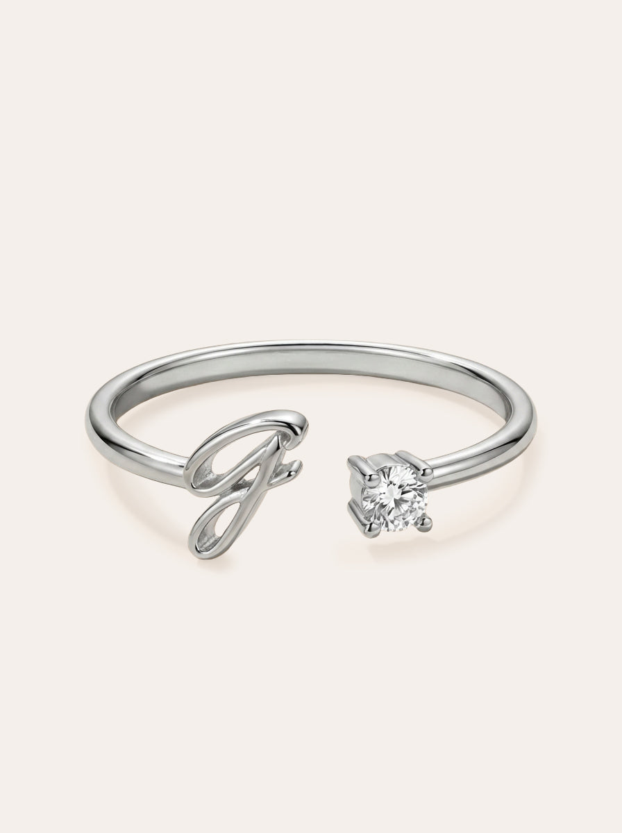 Valentia – Ring with Letter & Zirconia