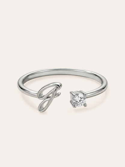 Valentia – Ring with Letter & Zirconia