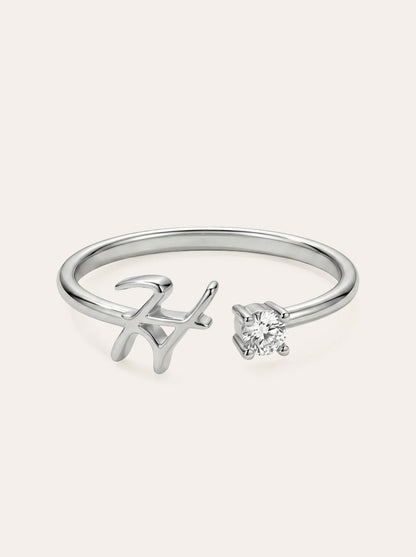 Valentia – Ring with Letter & Zirconia