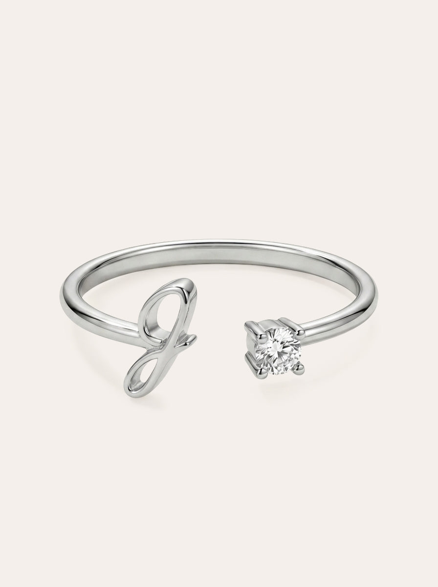 Valentia – Ring with Letter & Zirconia