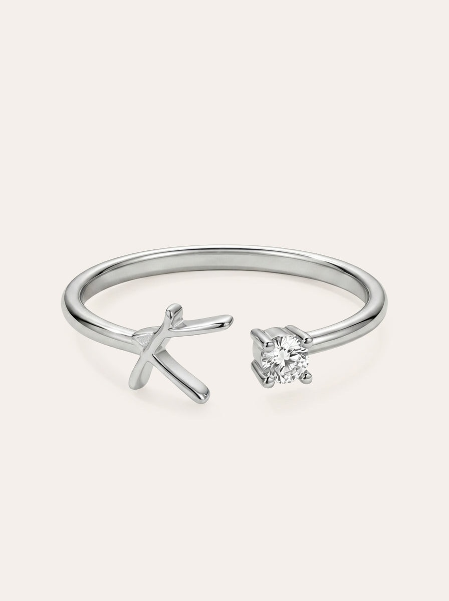 Valentia – Ring with Letter & Zirconia
