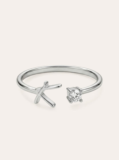 Valentia – Ring with Letter & Zirconia