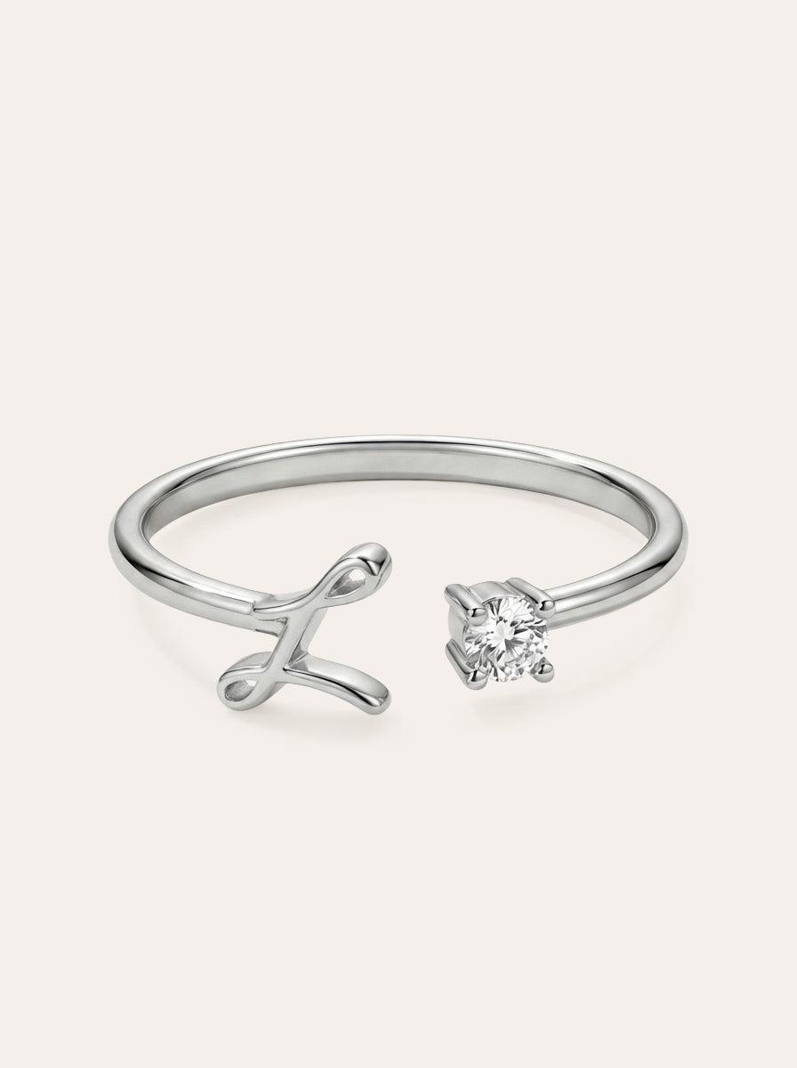Valentia – Ring with Letter & Zirconia