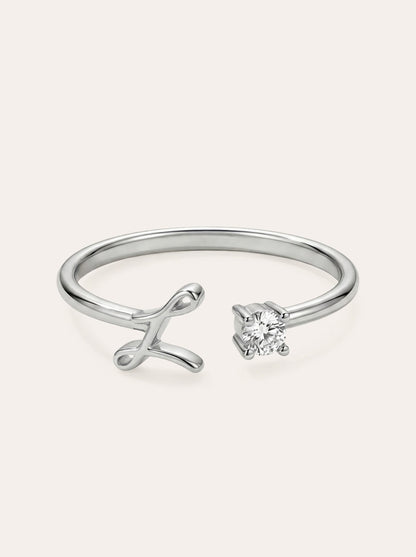 Valentia – Ring with Letter & Zirconia