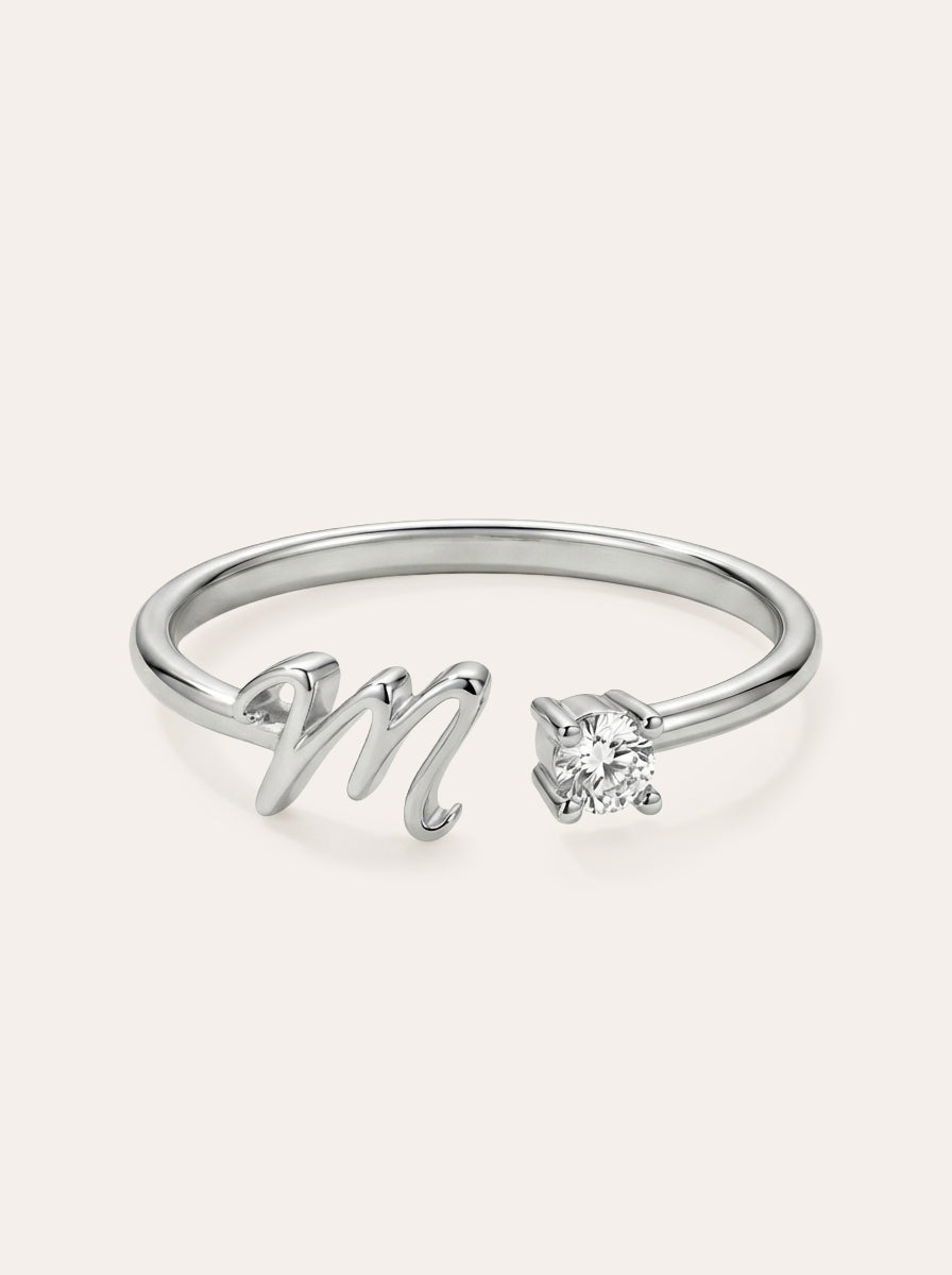 Valentia – Ring with Letter & Zirconia