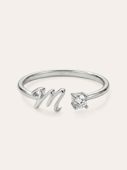 Valentia – Ring with Letter & Zirconia