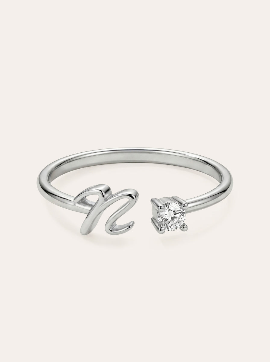 Valentia – Ring with Letter & Zirconia