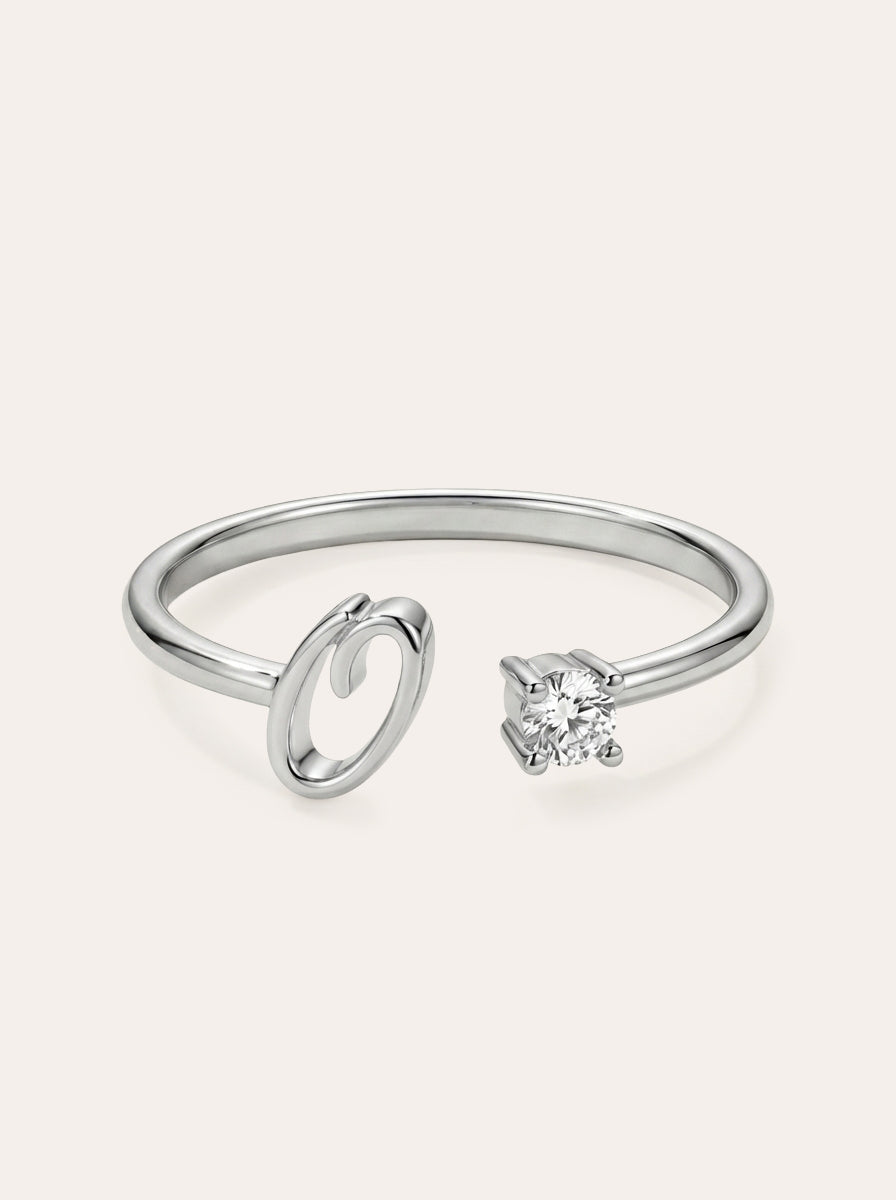 Valentia – Ring with Letter & Zirconia