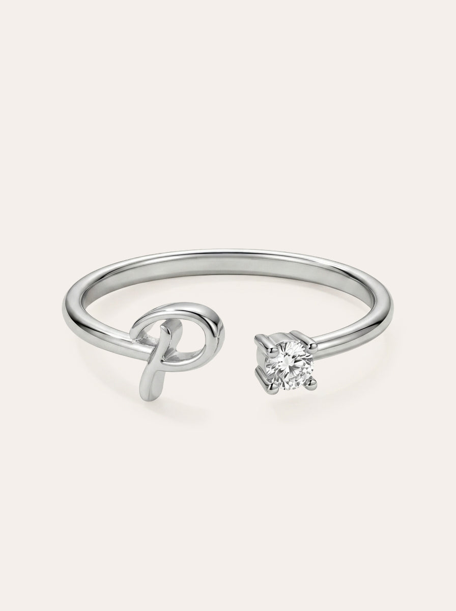 Valentia – Ring with Letter & Zirconia