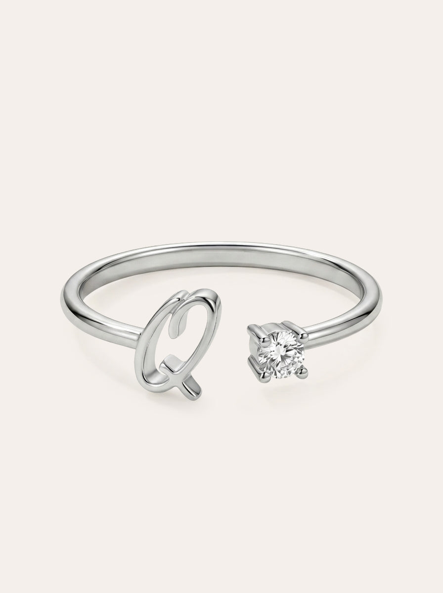 Valentia – Ring with Letter & Zirconia