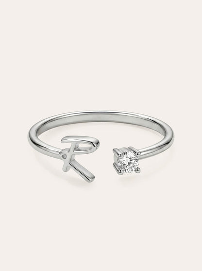 Valentia – Ring with Letter & Zirconia