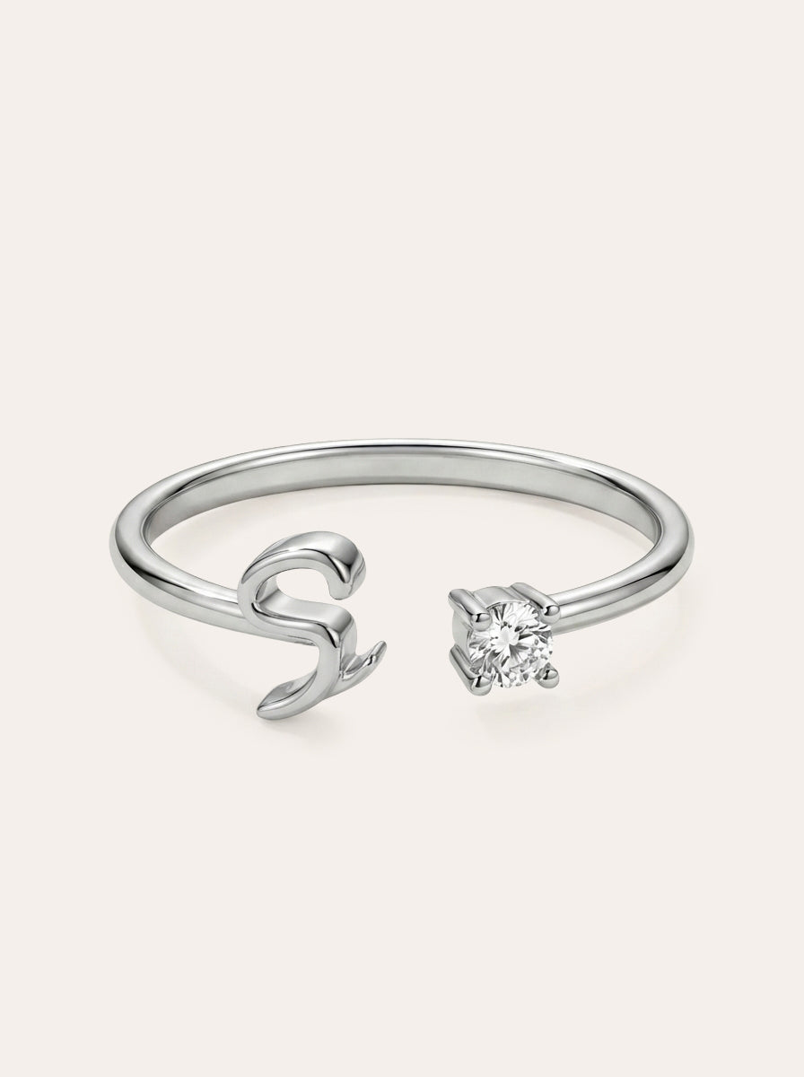 Valentia – Ring with Letter & Zirconia