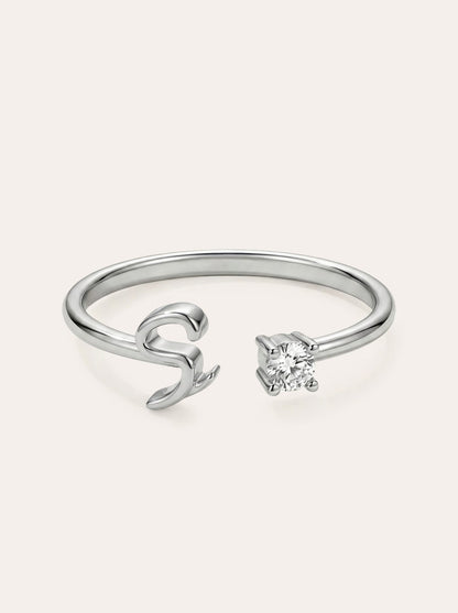 Valentia – Ring with Letter & Zirconia
