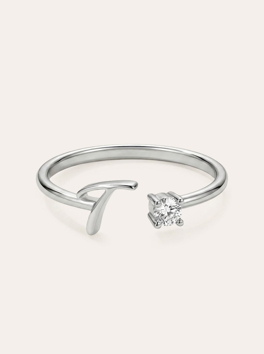 Valentia – Ring with Letter & Zirconia