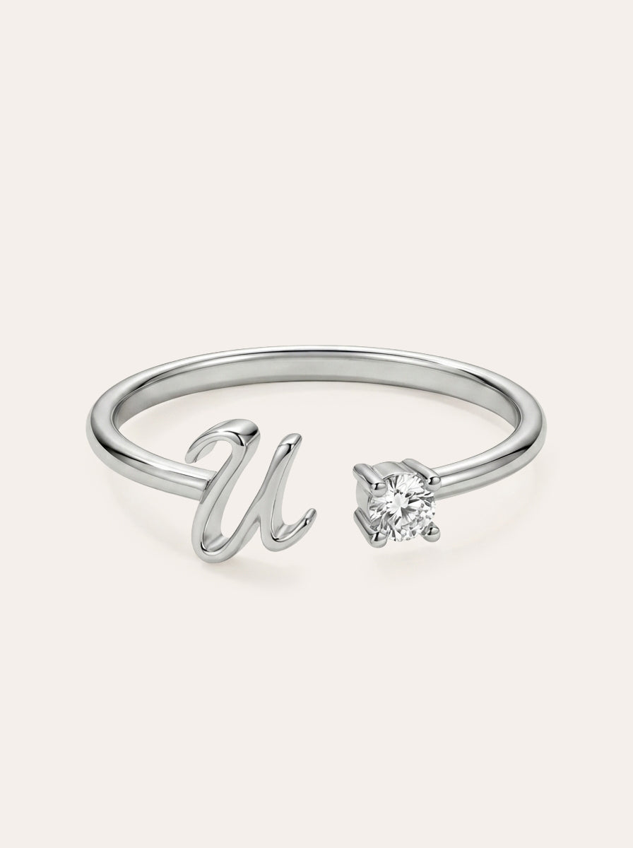 Valentia – Ring with Letter & Zirconia