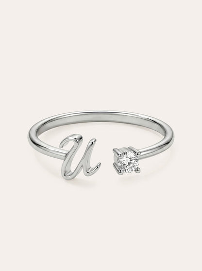 Valentia – Ring with Letter & Zirconia