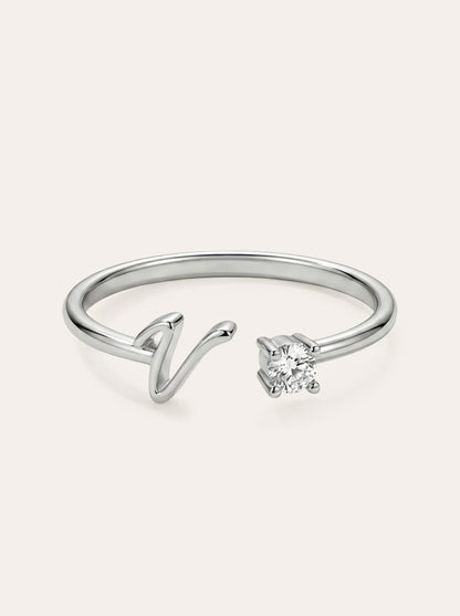 Valentia – Ring with Letter & Zirconia